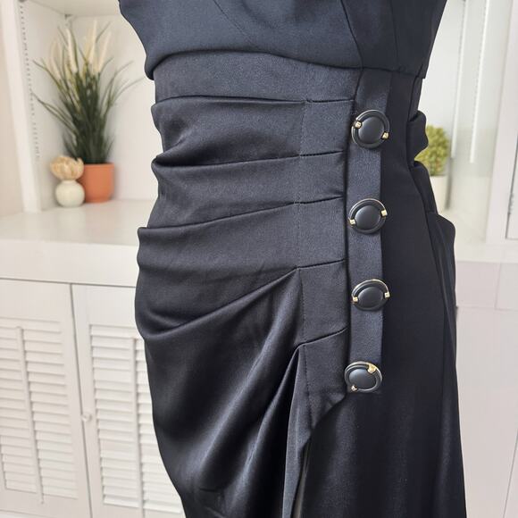 Ramy Brook Black Embellished Carmen Strapless Dress Size 6 - Picture 5 of 7